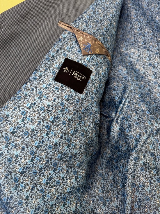 Original Penguin Men's Blue Notch Lapel Suit Jacket Size 44R - Picture 12 of 14
